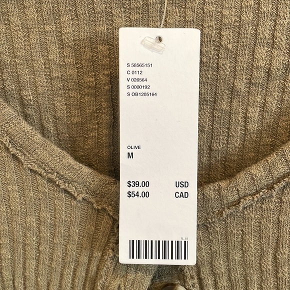 Urban Outfitters Cropped Cardigan Olive Green - Picture 4 of 5